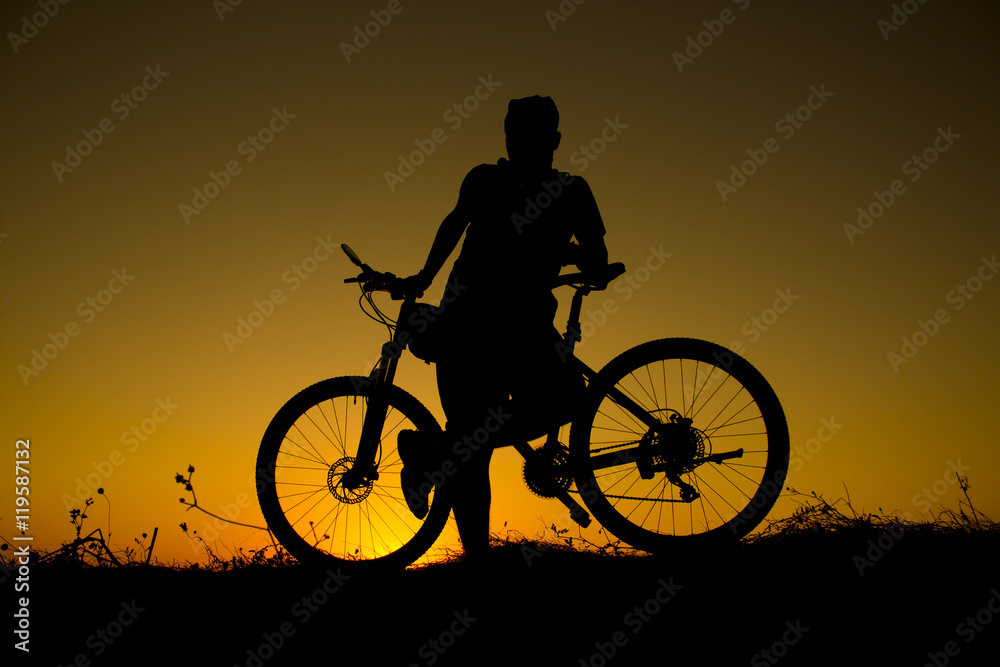 sunset and silhouette backlight bikers sunset and silhouette backlight bikers