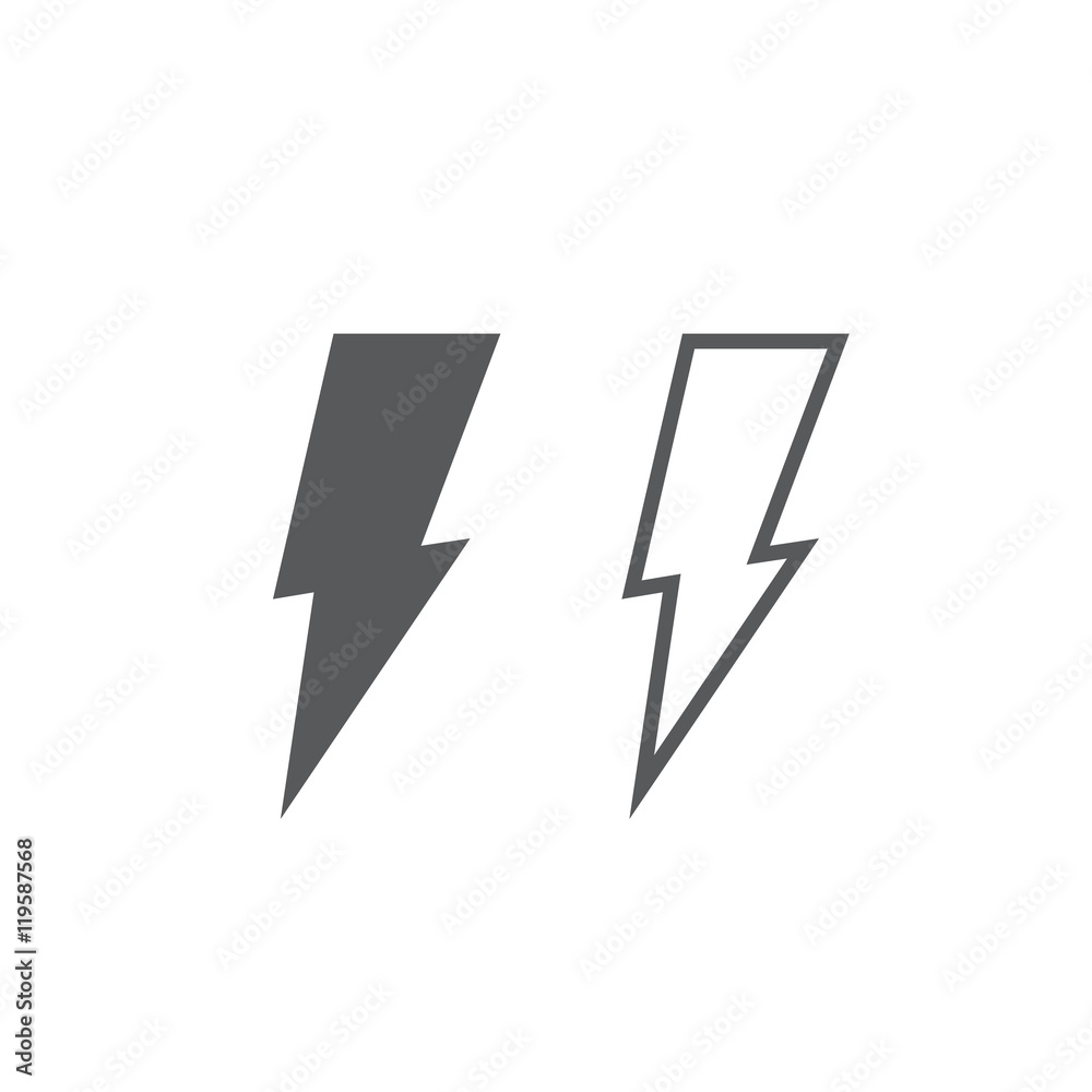 Lightning line icon, outline and solid vector sign, linear and full pictogram isolated on white, logo illustration Lightning line icon, outline and solid vector sign, linear and full pictogram isolated on white, logo illustration