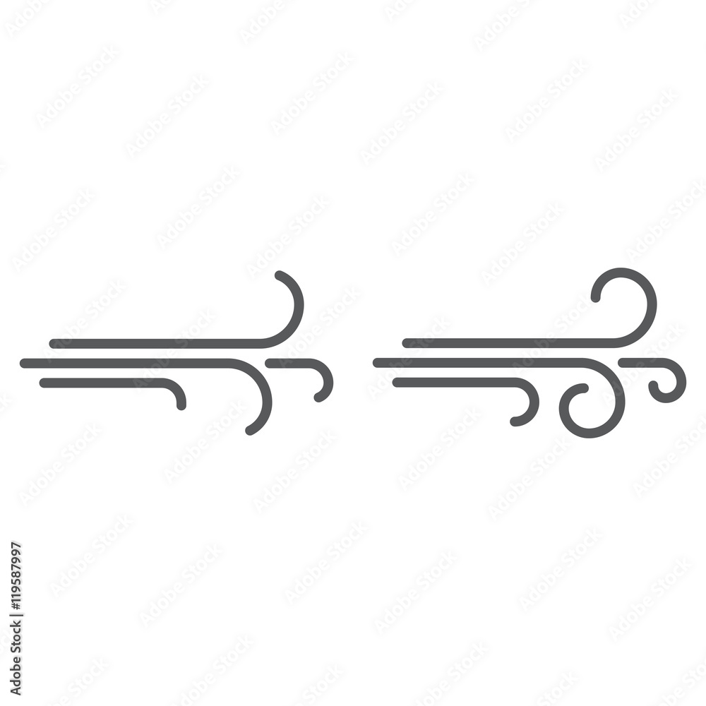 wind line icon, outline and solid vector sign, linear and full pictogram isolated on white, logo illustration wind line icon, outline and solid vector sign, linear and full pictogram isolated on white, logo illustration