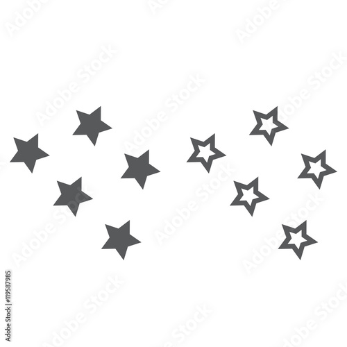 stars line icon, outline and solid vector sign, linear and full pictogram isolated on white, logo illustration
