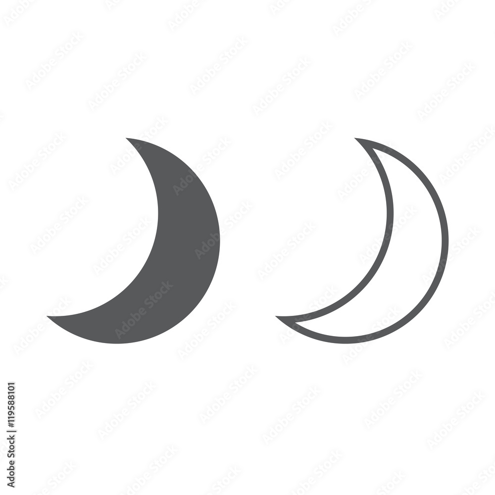 moon line icon, outline and solid vector sign, linear and full pictogram isolated on white, logo illustration moon line icon, outline and solid vector sign, linear and full pictogram isolated on white, logo illustration