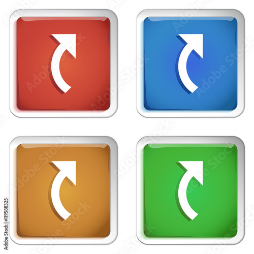 ikona kwadratowy plastikowy przycisk wektor