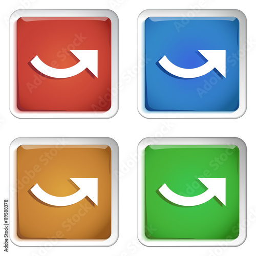 ikona kwadratowy plastikowy przycisk wektor