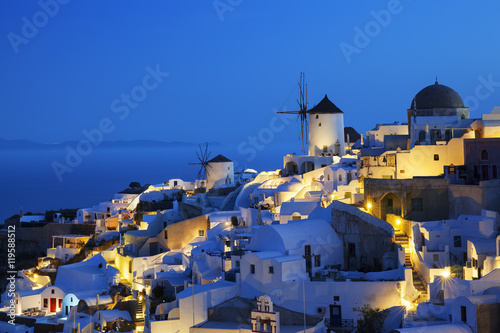 Oia village by night