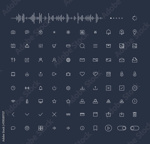 Trendy Thin Line Icons for web and mobile Set