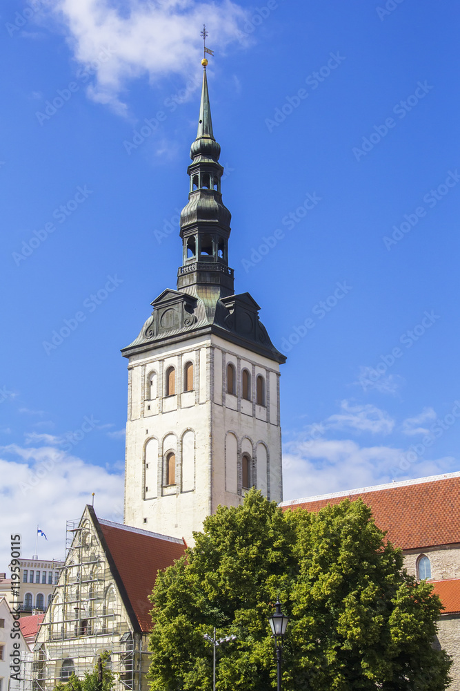 background cityscape views of the Dome Cathedral of the Virgin Mary in Tallinn, Estonia
