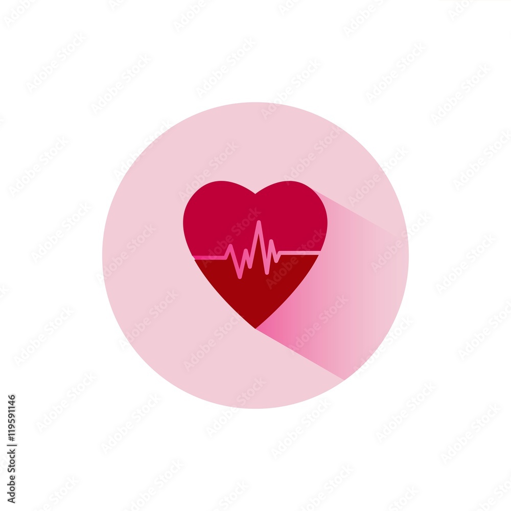 Icono de electrocardiograma en forma de corazón Icono de electrocardiograma en forma de corazón