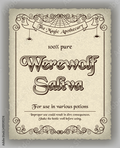 Halloween apothecary label