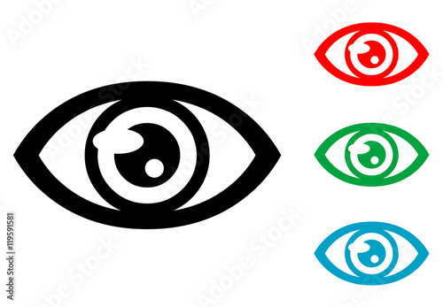 Icono plano ojo varios colores