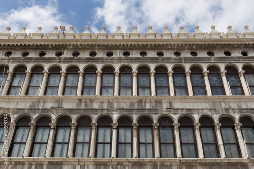Arcades of the facade on Piazza San Marco in Venice