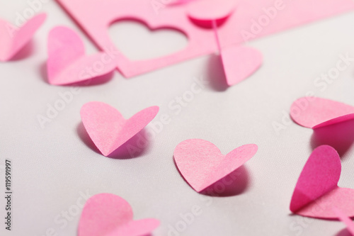 Pink paper hearts