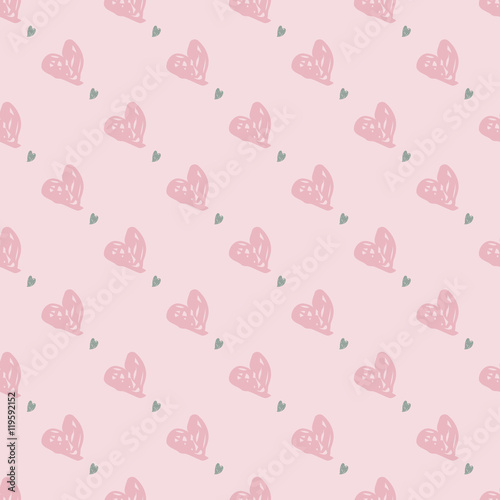 Doodle seamless pattern with hearts