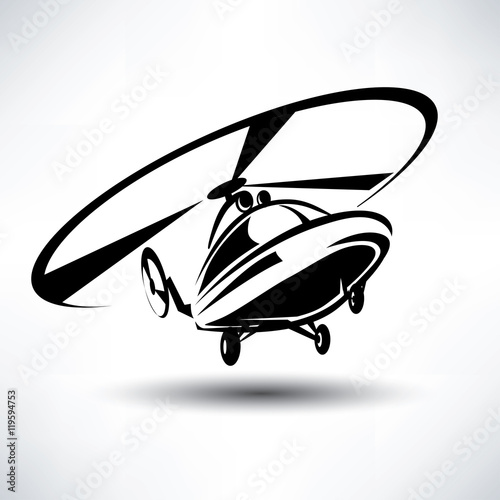 helicopter icon, stylized vector symbol