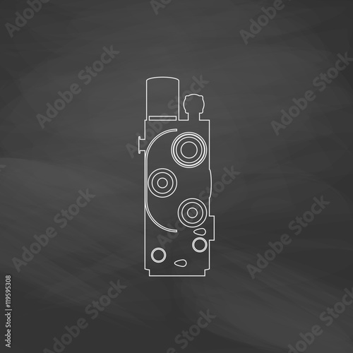 Retro cinema computer symbol