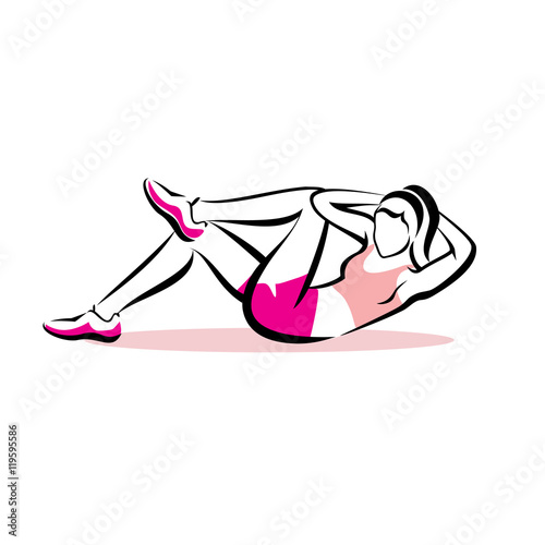 active woman doing fitness symbol, sport concept