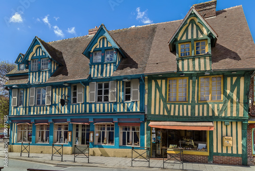 street in  Pont-l'Eveque, France photo