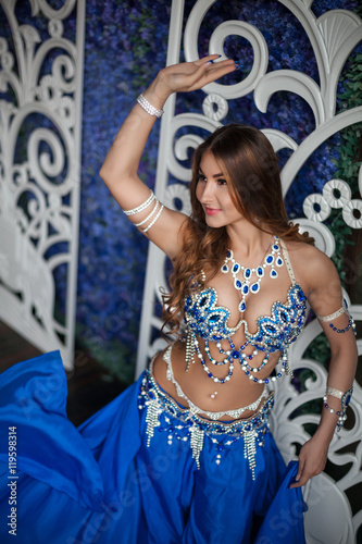 Belly Dancer in a blue dress