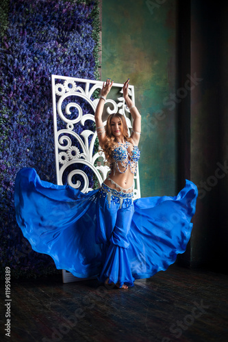 Belly Dancer in a blue dress