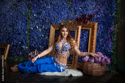 Belly Dancer in a blue dress