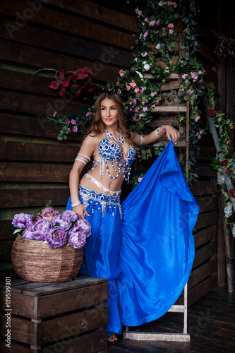 Belly Dancer in a blue dress