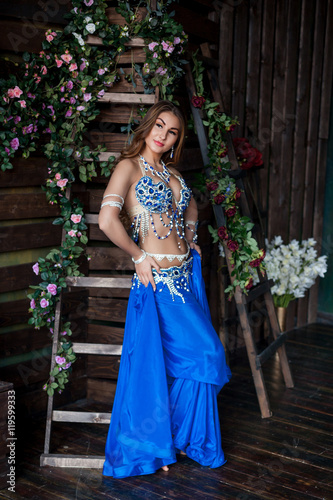 Belly Dancer in a blue dress