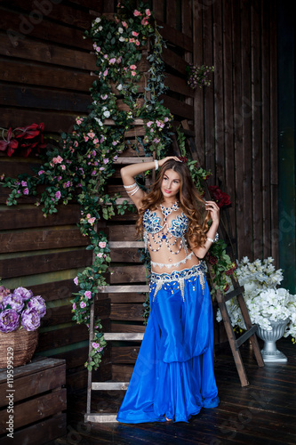Belly Dancer in a blue dress