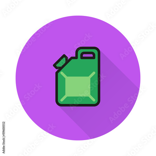 Jerrycan icon on round background