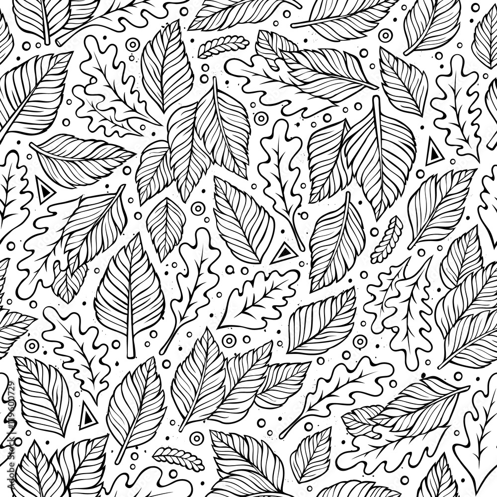 Cartoon cute hand drawn Autumn seamless pattern Cartoon cute hand drawn Autumn seamless pattern