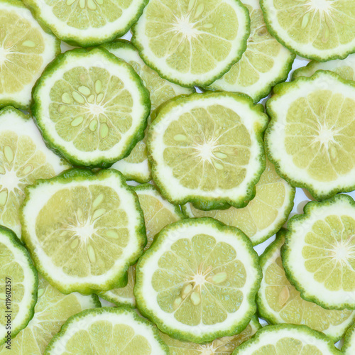 Bergamot or Kafir lime slice background