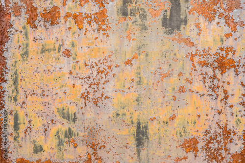 Hintergrund Eisenblech mit Rost und Farbresten - Background Iron sheet with rust and paint residues