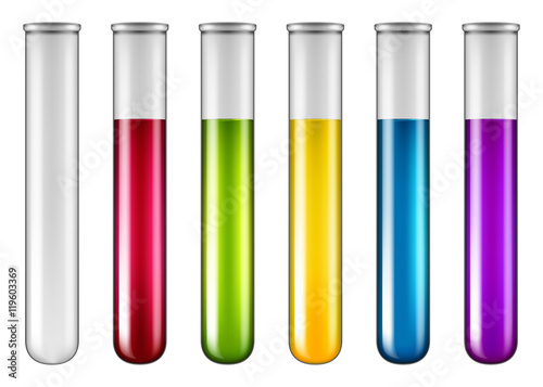 Laboratory flask set. Vector illustration.