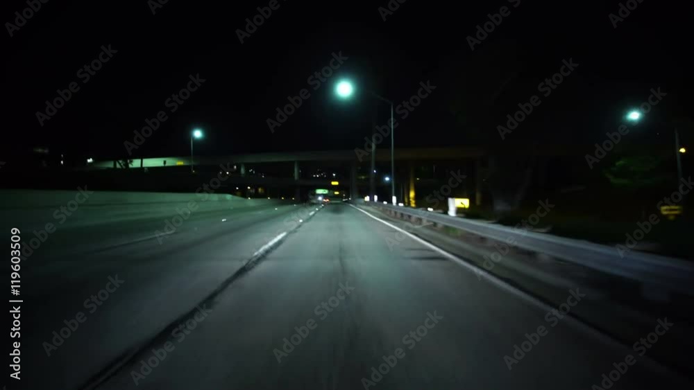 Driving Plates LA Freeway Front View 03 Interstate 110 North bound