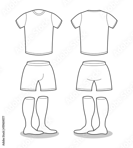 Sample for sports clothing soccer. T-shirt, shorts and socks tem