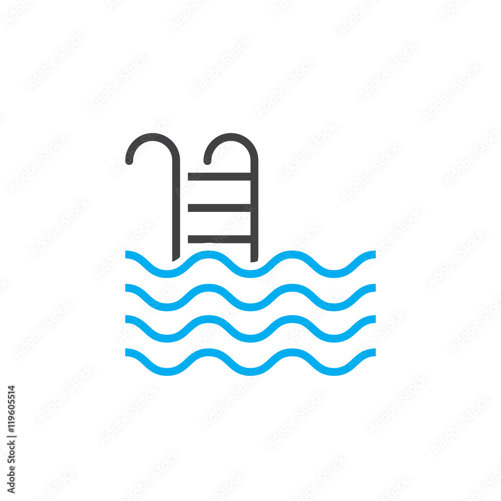 pool line icon, outline vector logo illustration, linear colorful pictogram isolated on white pool line icon, outline vector logo illustration, linear colorful pictogram isolated on white