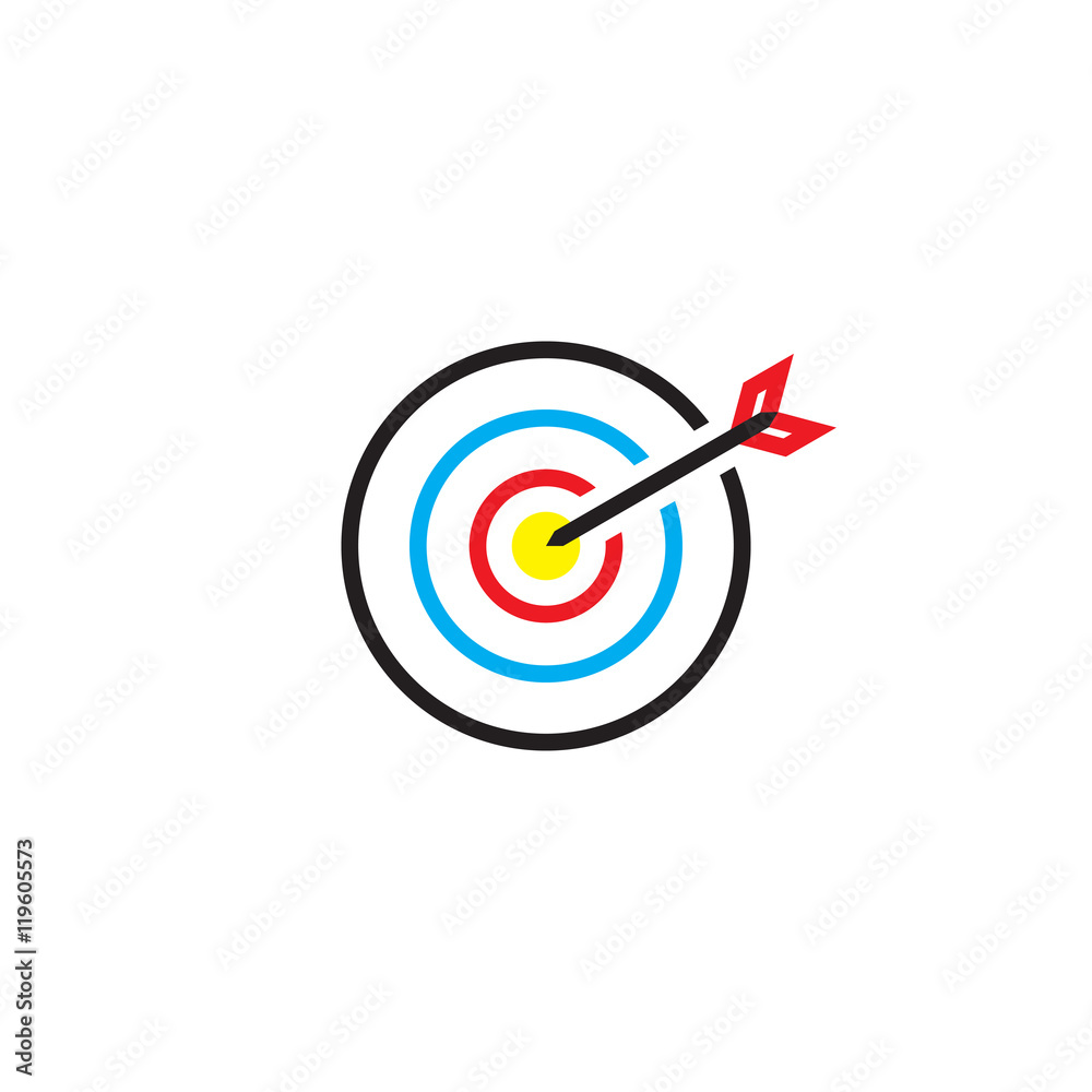 target line icon, outline vector logo illustration, linear colorful pictogram isolated on white target line icon, outline vector logo illustration, linear colorful pictogram isolated on white