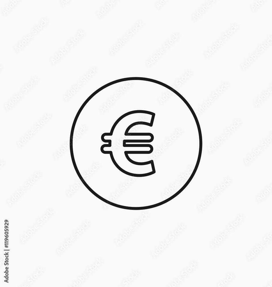 Euro symbol. European currency icon. Euro symbol. European currency icon.