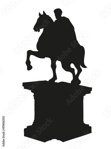 Statue of of Marcus Aurelius. Vector drawing