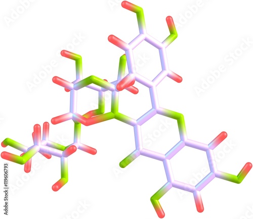 Rutin molecular structure isolated on white
