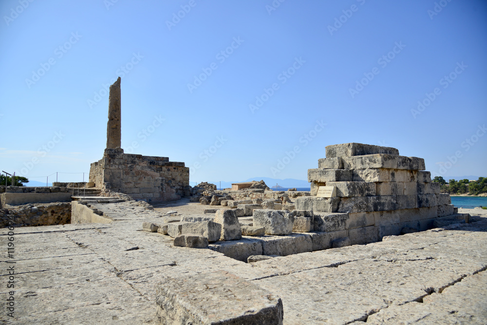 Museum and ancient ruins of the island of Aegina Greace Apollo Temple
