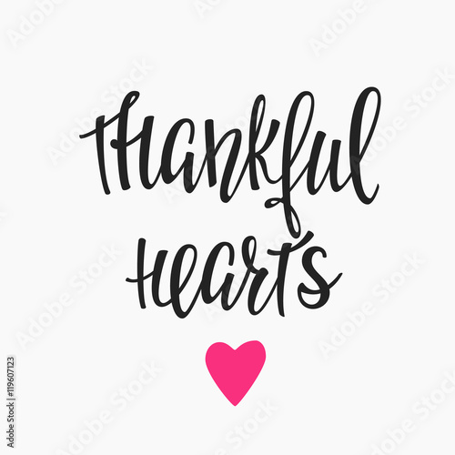 Thankful Hearts lettering typography
