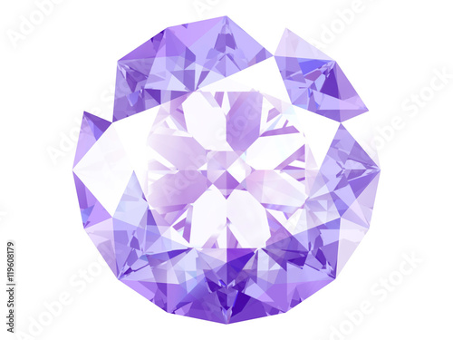 amethyst on white background (high resolution 3D image)