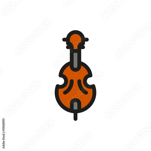 double bass bow illustration white background
