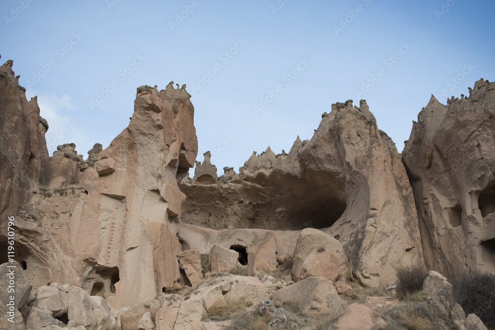 volcanic formation in Cappadocia and fairy chineys