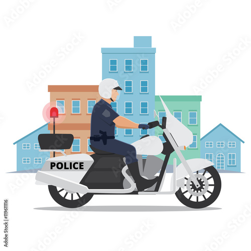 Police Officer Riding Motorcycle