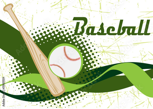 Abstract horizontal baseball banner