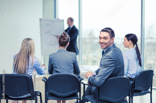 businessman with team in office