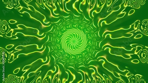 green abstract background and mowing gold light, loop
