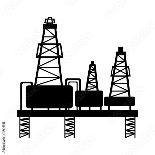 manufacture production oil platform isolated vector illustration