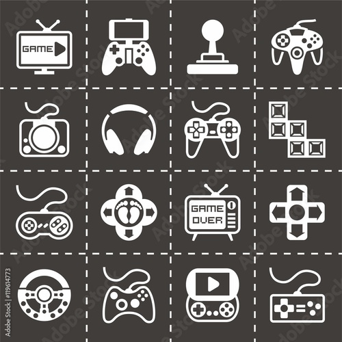 Vector Video game icon set
