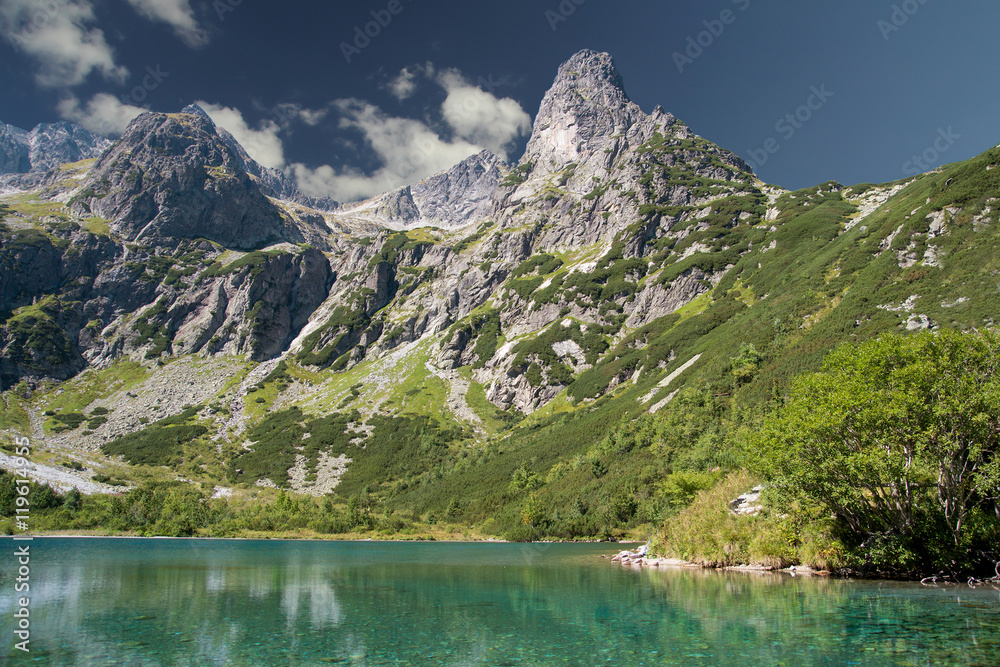 mountain lake in high tatras summer landscape